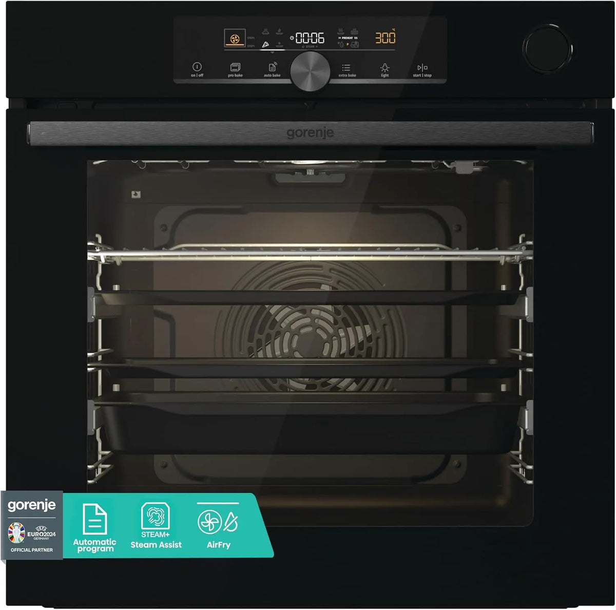 Gorenje A04BG, Ovne, 738009 OptiBake Advanced BSA 6747 Build- in ovn / 77L / Hydro / varm luft /, Sort, 77L, 5 x 59, 5 x 56