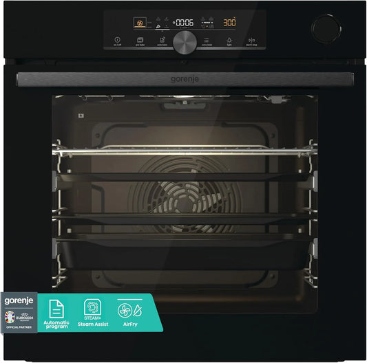Gorenje A04BG, Ovne, 738009 OptiBake Advanced BSA 6747 Build- in ovn / 77L / Hydro / varm luft /, Sort, 77L, 5 x 59, 5 x 56