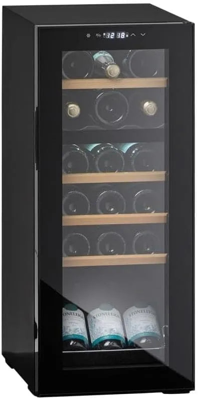 Cavin, Vin- og champagnekølere, Aftagelig Vin Køleskab - Northern Collection 18 Sort, To temperaturzoner 5 til 18, Sort, 41 dB