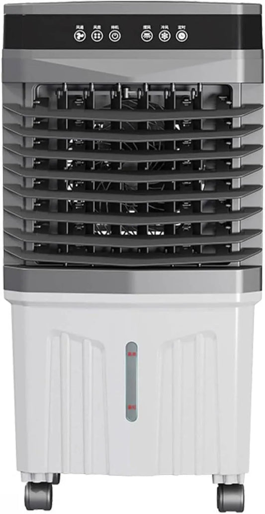 LaYiQimn 12-Stunden-Timer, Mobile klimaanlæg, Mobile aircondition, bærbar fordampningskøler med vandtank, 3 hastighedsniveauer, Hvid
