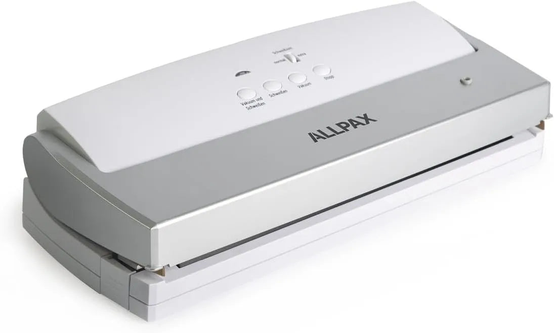 Allpax F110, Til driftsspænding over 1000 volt, Vakuum, filmsvejser til fødevarer & værdifulde genstande, elektronisk, Sort, 100 g, 5 x 25 cm