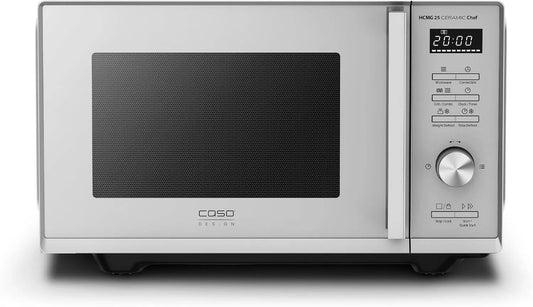Caso, Multifunktionelle mikrobølgeovne, Mikrobølgeovn 3355 HCMG 25 Keramisk kokke, Grill, varm luft, Mikrobølgeovn, 25 l, Sort / sølv