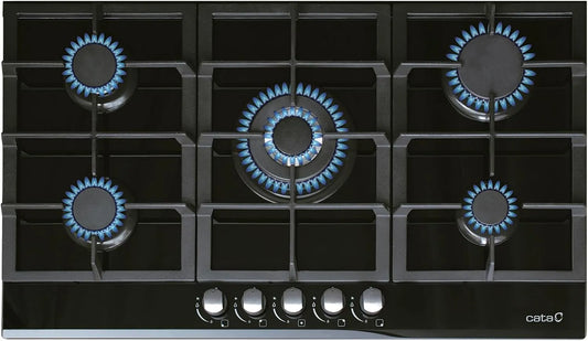 CATA, Kogeplader, 08005404 LCI 9041 BK Gas Kochfeld, glas, 22540 Grams, Multi- farvet, Flerfarvet, 08005404 L, 22540 G, 5 g, 87 cm
