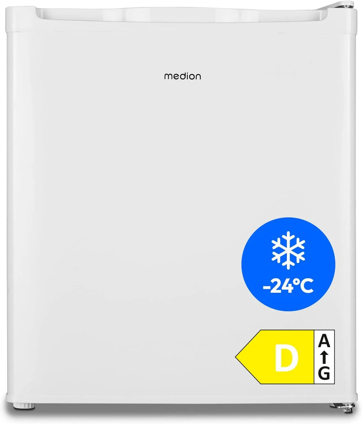 MEDION MD37675, Minifrysere, Mini Freezer (33 liter, 51cm høj, højdejusterbare fødder, håndtagsdepression, Hvid, 33 l, 51cm, 2, 4 kg, 14, 8 kg