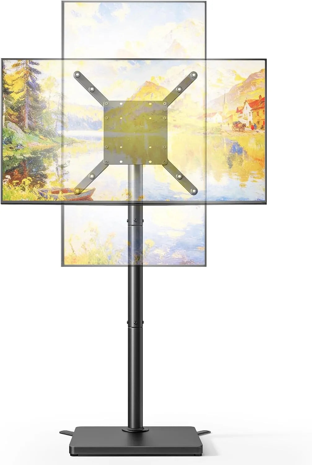 PEGZONE, Stativfødder, Pannonable TV stand til 24-65 tommer TV, Sort, 100x100, 400x400mm