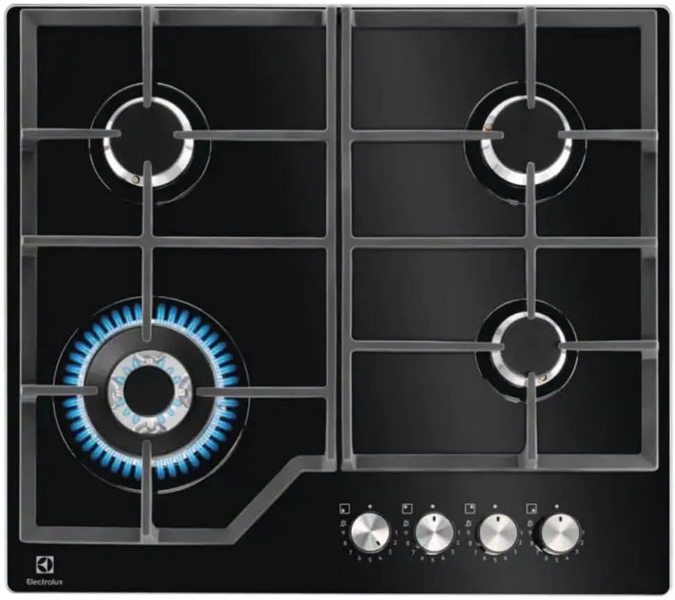 Electrolux KGG64362K, Kogeplader, Gas hole 59 cm 4 brænder sort, 59 cm, 8900 W, 590 x 52 cm, 3, 9 kW