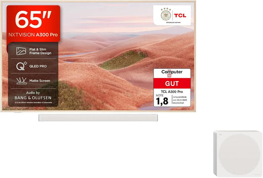 TCL NXTVILLA300, TV'er, PRO 65 tommer QLED PRO TV, 4K UHD Art TV, Magnetisk Frame Design, Ai 'Art, Sort, QLED, 4K, 144 Hz, 3L