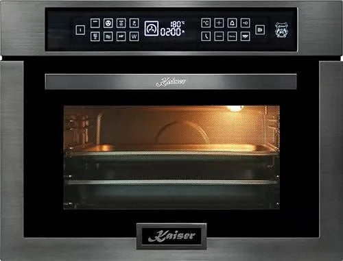 Kaiser, Solo-mikrobølgeovne, EM 6307 RS installation mikroovn, 38 L, 45 cm Høj, berøringsbetjening, 22 funktioner, Sølv, 45 cm, 1000G, 1650V