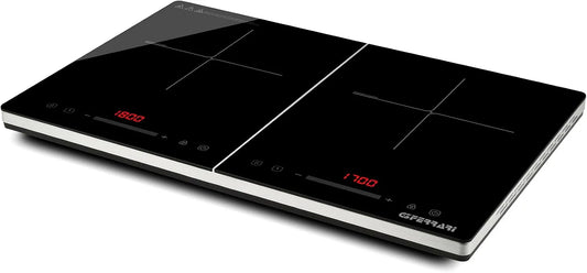 G3 Ferrari G10209, Kogeplader, Energiko Duo dobbelt induktion kogeplade 3500W, 2 kogezoner, ultra- slim 50 mm, Sort, 3500W, 50 mm, 1800W, 1700W
