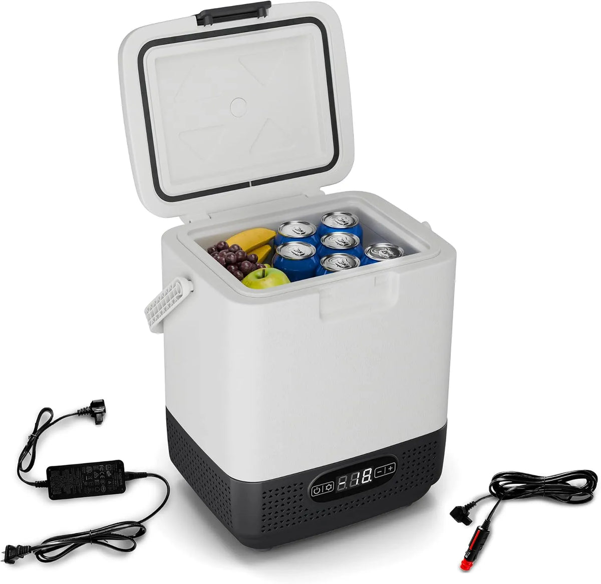 Klarstein 12V/230V 12-Liter-K, Minikøleskabe, SwiftFrost 12- liters køleskab - bærbar elektrisk køleskab med kompressor, Sort, 12V, 230V, 12l