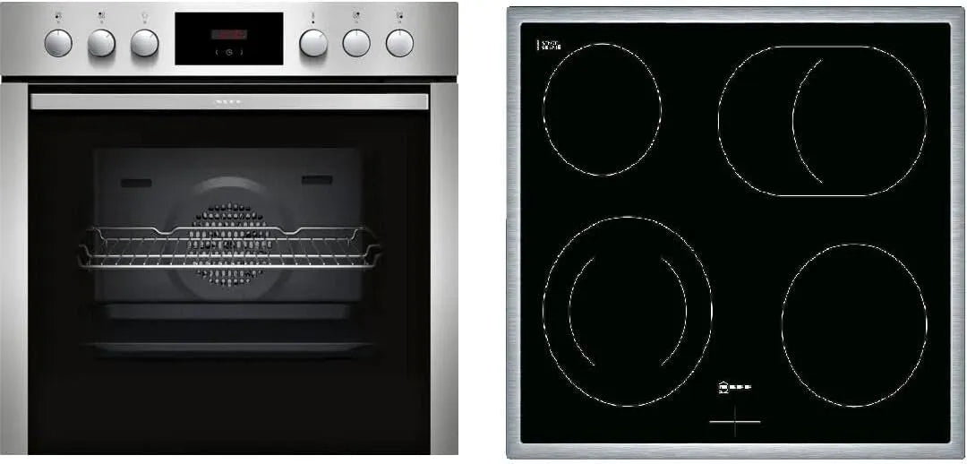 Neff EDX40 E1CCD2AN3, Komfursæt, komfur sæt bestående af, N 30, komfur, 60 x 60 cm, EasyClean rengøring, Sort, 71 l