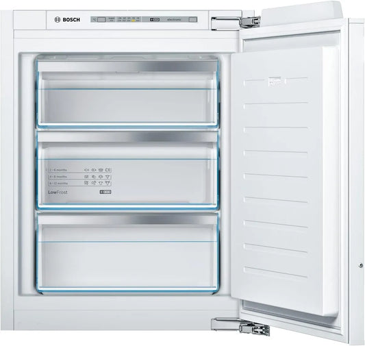 Bosch GIV11ADC0, Fryseskabe, Serie 6 bygning i fryser, A + +, 95 kWh / år, 70 l, LowFrost, FreshSense, 72 x 56, Hvid, 95 kW
