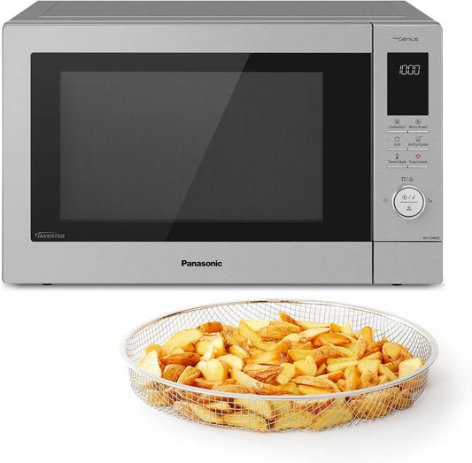 Panasonic NN-CD88QSEPG, Mikrobølgeovne med grill, NN- 34L Air Fryer Combi Mikrobølgeovn med kvarts grill, 1000 W, Automatisk, Sølv, 34L
