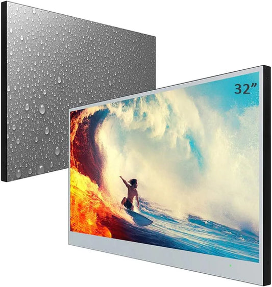 Soulaca WLM32BLS90.2026, TV'er, 32 tommer Smart Mirror badeværelse TV Android 14.0, vandtæt med Netflix, YouTube, Sort, 65 V, FULL HD