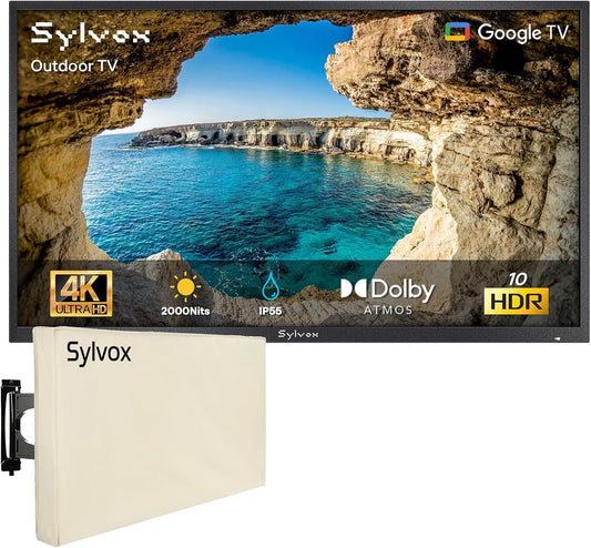 SYLVOX, TV'er, 43 tommer Outdoor Smart TV med udendørs dækning, Sort, 8 g, 4K, 60 Hz, 55 v