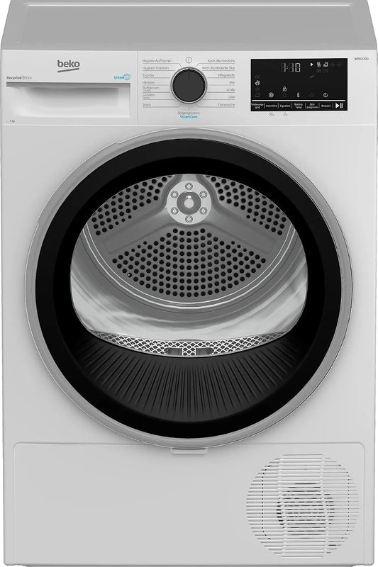 Beko B5TD6821B, Varmepumpetørretumblere, tørretumbler, 8 kg, front loader varmepumpe tørretumbler, 15 programmer, sensor, Hvid