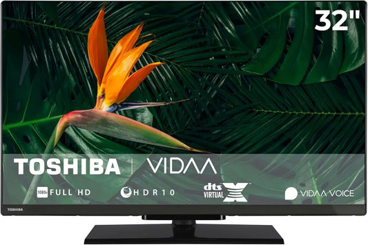 TOSHIBA 32LV3F63DA, TV'er, TV 32 tommer VIDAA Smart TV med fuld HD-opløsning, Sort, 32L, 80 cm