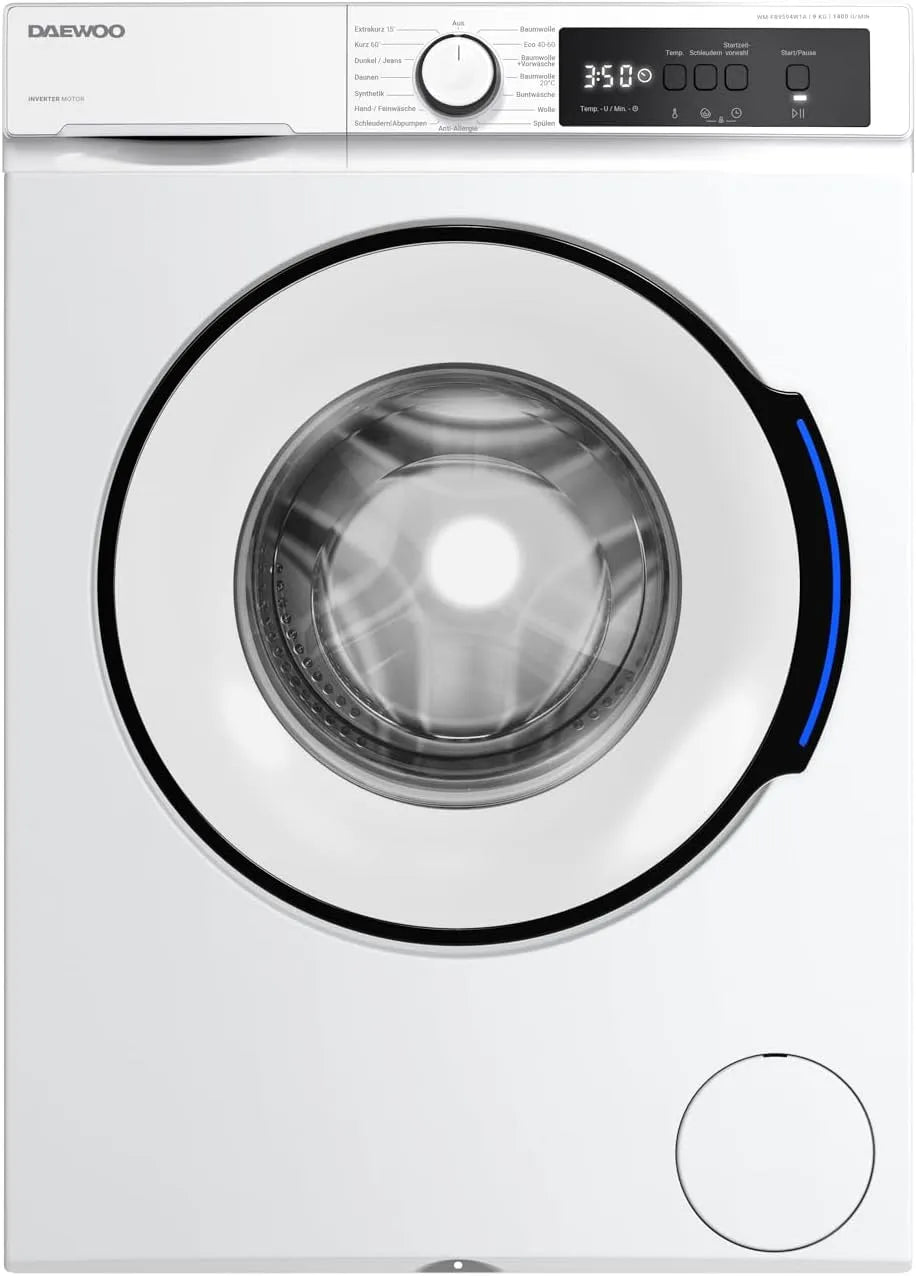 Daewoo WM-FB9594W1A-DE FB9594W1A, Vaskemaskiner, WM- - DE Vaskemaskine frontlæsser, 9 kg, 1400 rpm, energieffektivitet klasse A, Hvid, 9594W