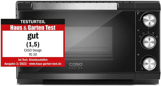 Caso, Miniovne, TIL 20 - Ovn, kontinuerlig temperatur 70- 230 ° C, timer 120 min, Sort / sølv, 20 l, 5 g