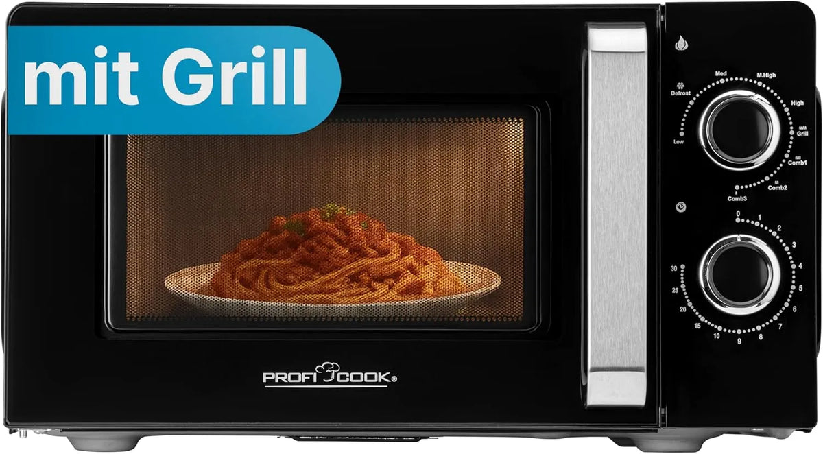 Profi Cook, Mikrobølgeovne med grill, ProfiCook ® Mikrobølgeovn med Grill, Sort / sølv, 700 W, 900 W, 17 l, 1 g