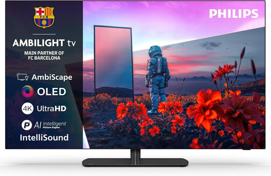 PHILIPS 55OLED811/12 55OLED811, TV'er, Ambilight TV / 12 55 tommer 4K OLED Smart TV, Sort, 4K, OLED
