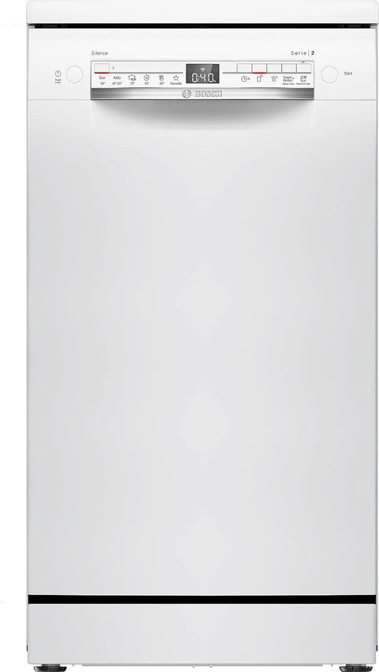 Bosch SPS2HKW58E, Opvaskemaskiner, 45 cm, Serie 2, opvaskemaskine, fritstående, fjerndiagnose, vaskeassistent, Hvid