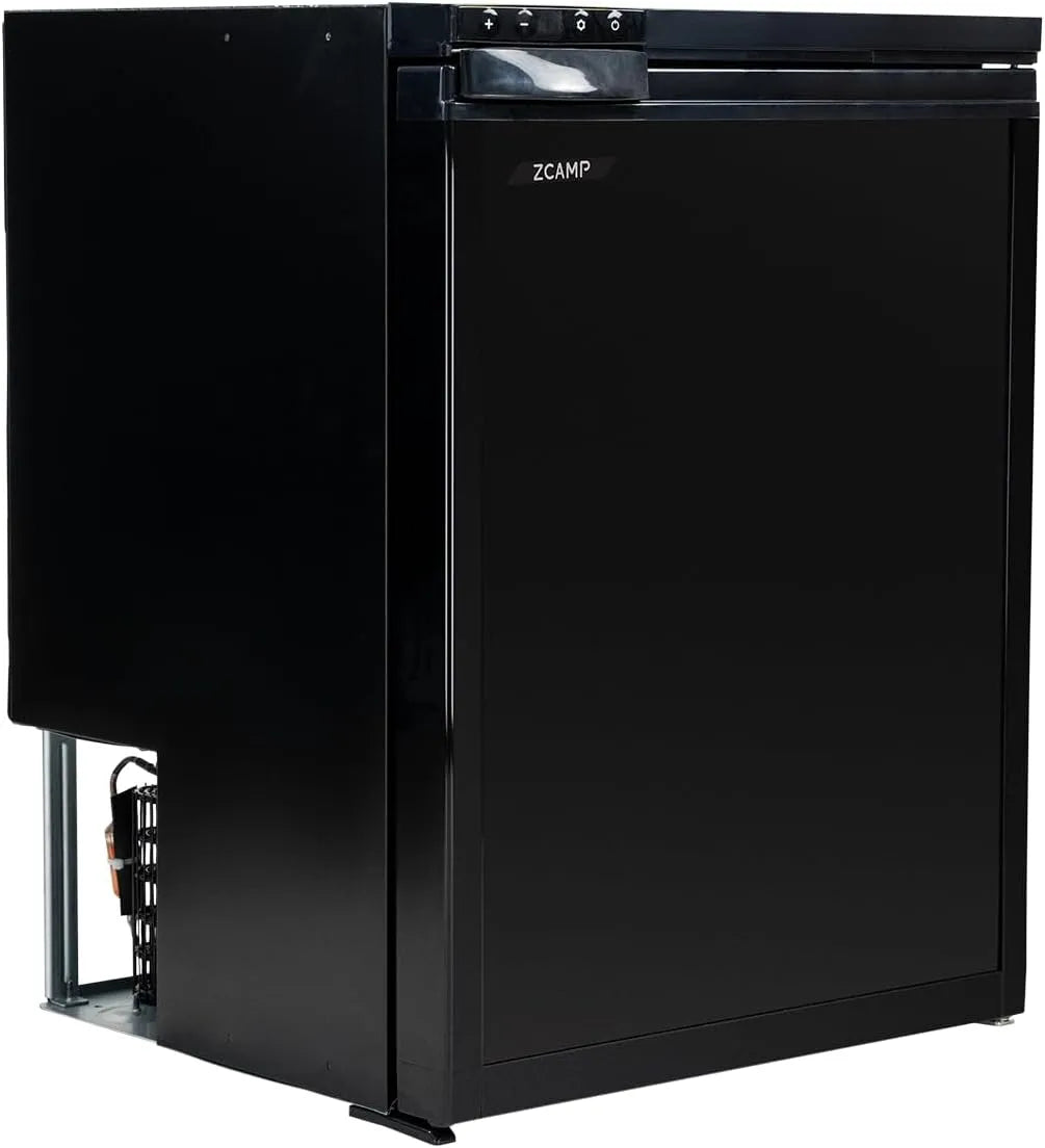 zcamp CR65S, Køleskabe, 59L, Frigo 12V Campingvogn Porte Réversible, Réfrigérateur Silencieux pour, Sort, 12V