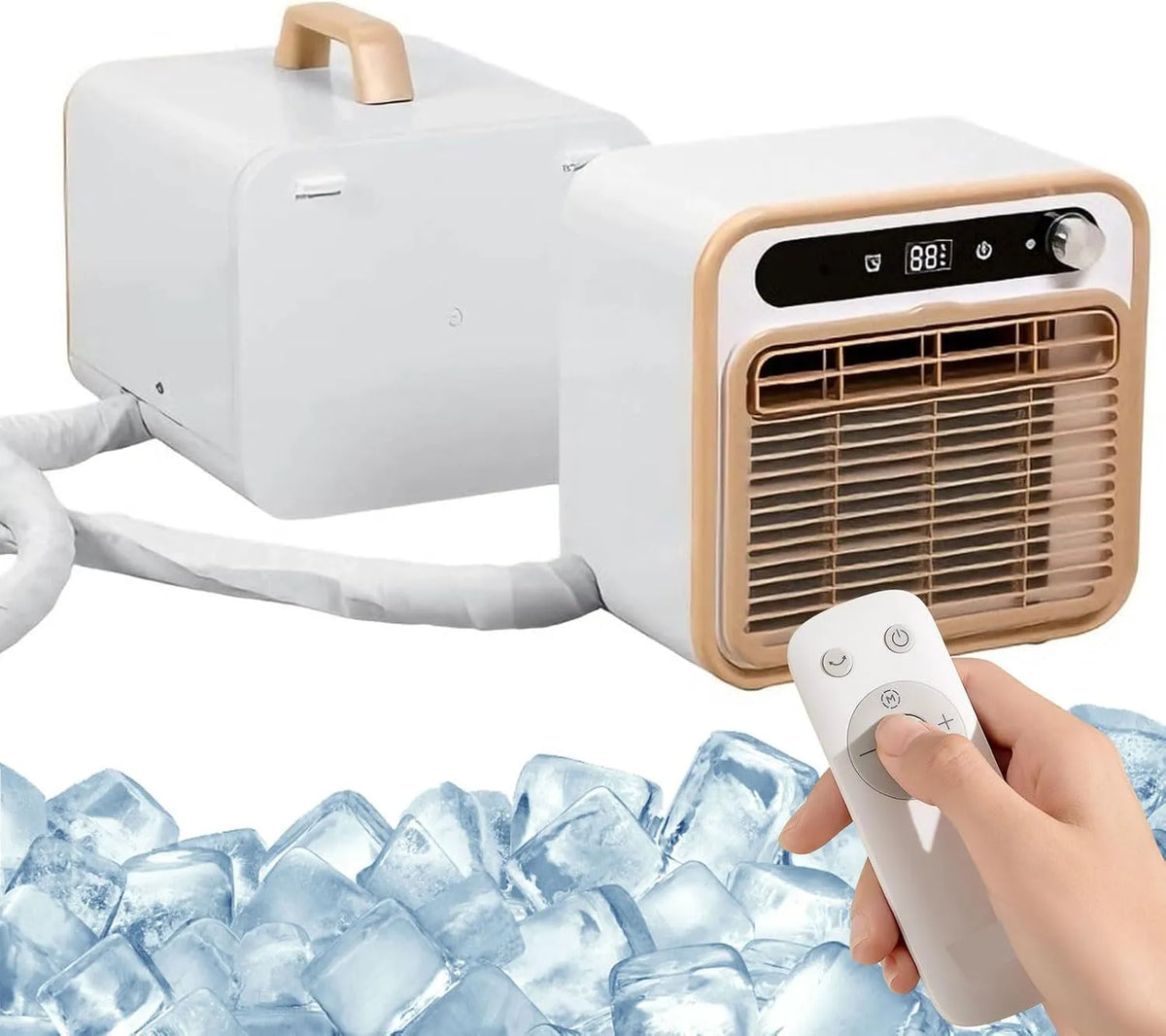 Generic 12H-Timer 500W-K, Split-klimaanlæg, Dual- tube mobil aircondition, split enhed med fleksibel 1m slange, 500W køling, Hvid, 500W, 13 kg