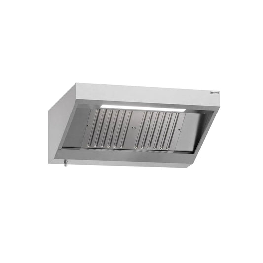 GGM Gastro, Væghængte emhætter, væghætte 1200 mm med LED, Sort, 1200 mm, 700 mm, 450 mm, 400 mm