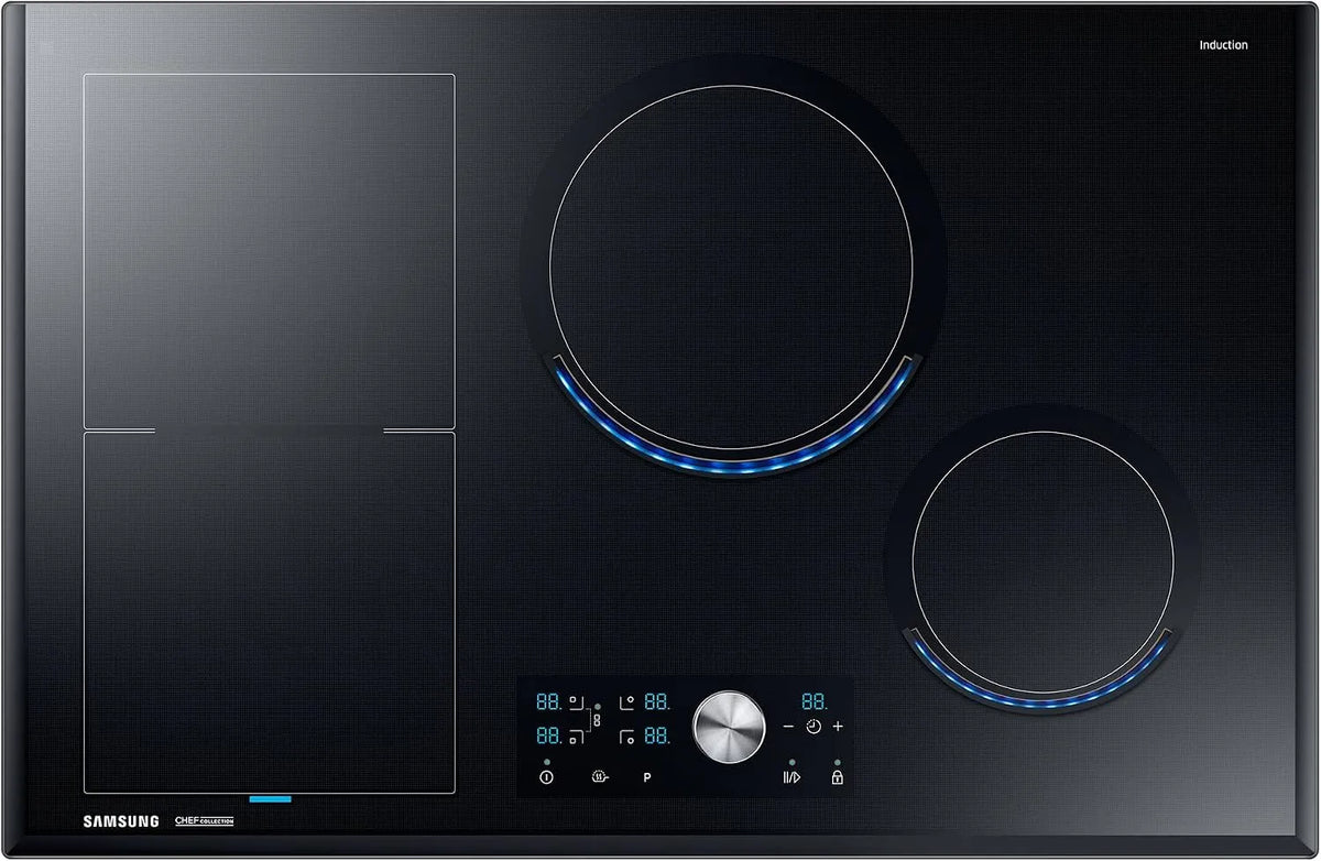 Samsung NZ84J9770EK/EF NZ84J9770EK, Kogeplader, / EF selvtilstrækkelig virtuel flammeinduktion Cooduction / 80 cm / Fleksibel, Sort, 80 cm