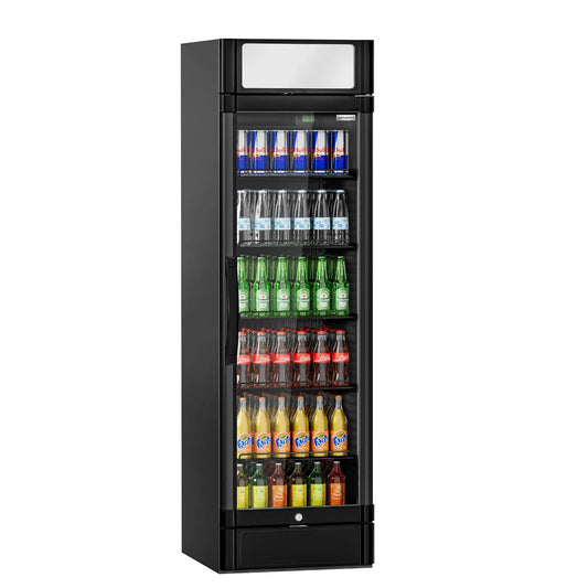 GGM Gastro, Fødevarebeholdere, Drivhuskøler 347L med reklame, Sort, 347L, 595 mm, 640 mm, 1, 980 mm