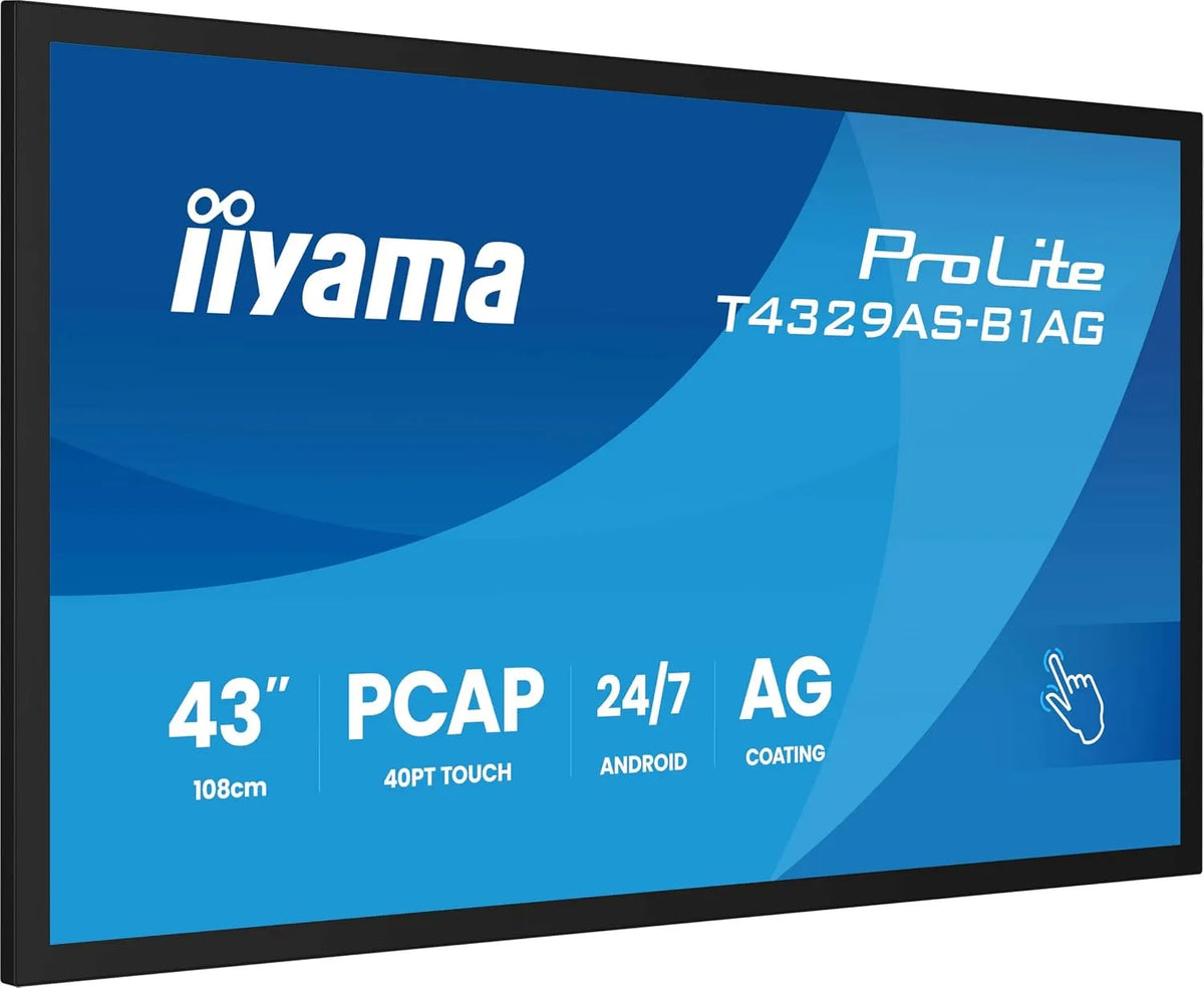 iiyama 2160p, Skærme, ProLite 109 cm 43 tommer diagonal klasse LCD-skærm med LED baggrundsbelysning, Sort, 109 cm, 4K, 3840 x 2160, 108cm