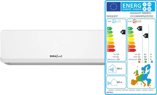 DIGIQUEST, Split-klimaanlæg Inverter Series V5, Hvid