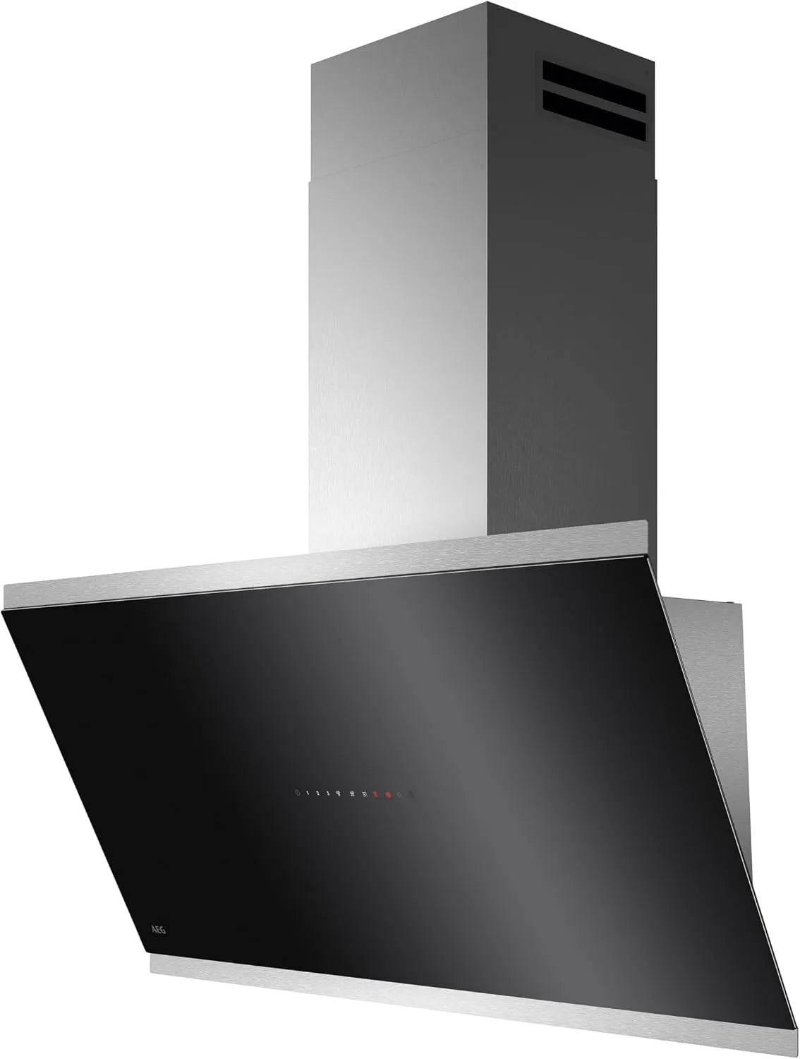AEG GV77D91SL, Væghængte emhætter, serie til udsugningshætte 7000 med SilenceTech 90cm - hovedløs væghætte med glas, Sølv, 90cm, 67 dB