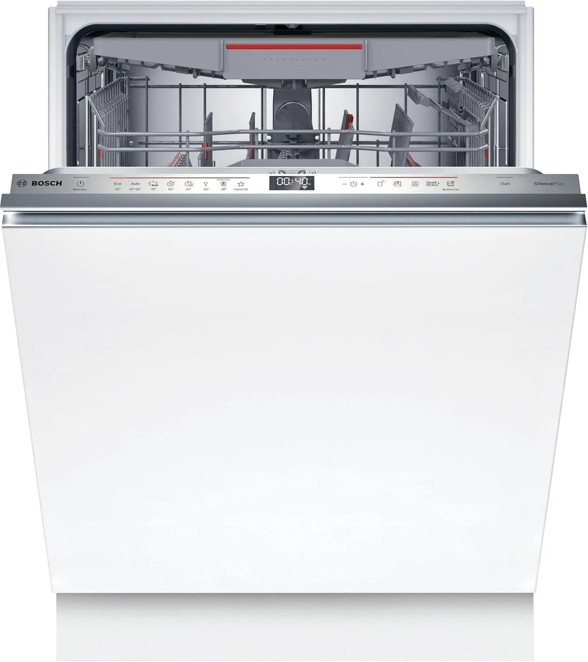 Bosch SMV6ECX93E, Opvaskemaskiner, 60 cm, Serie 6 bygget i opvaskemaskine Home Connect 13 Tilpasset loft Silence Plus 40 dB, Sølv, 40 dB