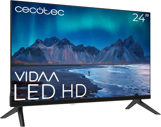 Cecotec A5-serien ALH50024, Smart TV - LED-tv med 24 tommer, HD-opløsning -. VIDAA Smart TV, Dolby Audio, Sort