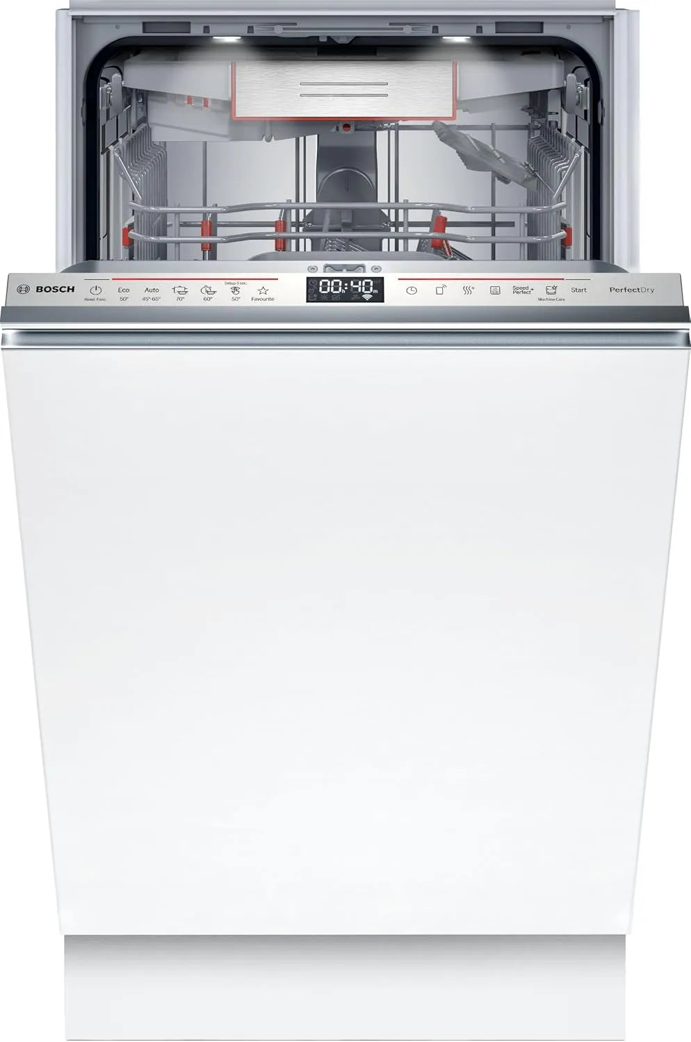 Bosch SPV6YMX08E, Opvaskemaskiner, 60 cm, Serie 6, Smarter opvaskemaskine Fuldt integreret, 45 cm, bestik skuffe, Sølv, 51 kW, 8, 5 l