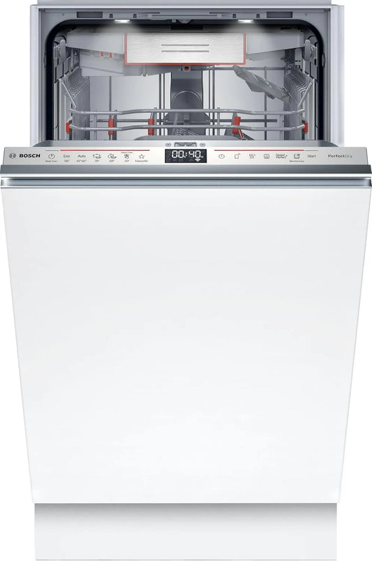 Bosch SPV6YMX08E, Opvaskemaskiner, 60 cm, Serie 6, Smarter opvaskemaskine Fuldt integreret, 45 cm, bestik skuffe, Sølv, 51 kW, 8, 5 l