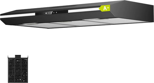 CIARRA CBCB90921 CBC90921, Underbyggede emhætter, A + område hætte 90 cm understruktur SensorTouch operation, Sort / sølv, 90 cm, 2 l, 150 mm