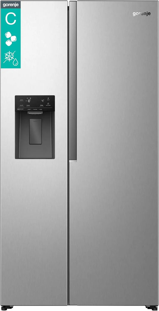 Gorenje NRS917C61X, Køle-/fryseskabe, 37dB/ Cooling / Frysning / Side- by- Side / 528 liter / EEK C / 37dB / Ice &, Sølv, 37dB, 528 l, 1 × 178