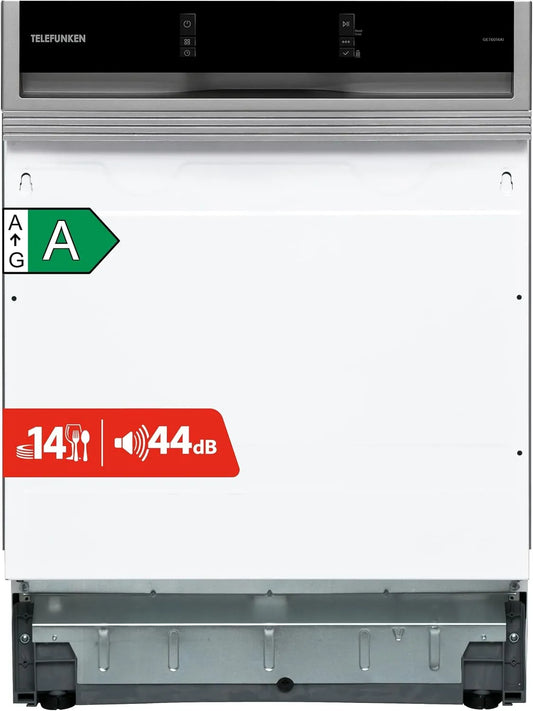 TELEFUNKEN GET6014AI, Opvaskemaskiner, 60 cm, opvaskemaskine 60 cm delvis integrerbar energi klasse A, Sølv, 14 G, 5, 4 l, 54 kW