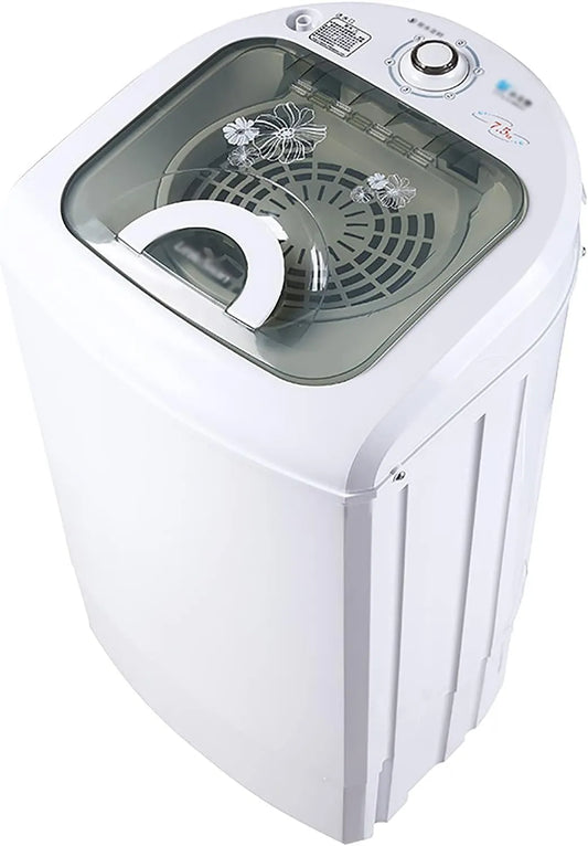 Zykuosus 2-in-1-Waschmaschine, Vaske-tørremaskiner, Bærbar 21- vaskemaskine & centrifugaltørretumbler - Automatisk camping, Hvid, 7, 5 kg