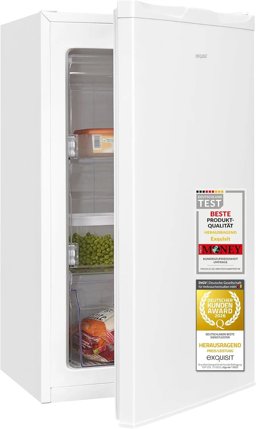 Exquisit GS5111-330E GS5111, Fryseskabe, Udsøgt - 330E Fryser - 63 l Fryser Hvid - Compact, Hvid, 63 l, 18 g, 3, 0 kg, 39 dB