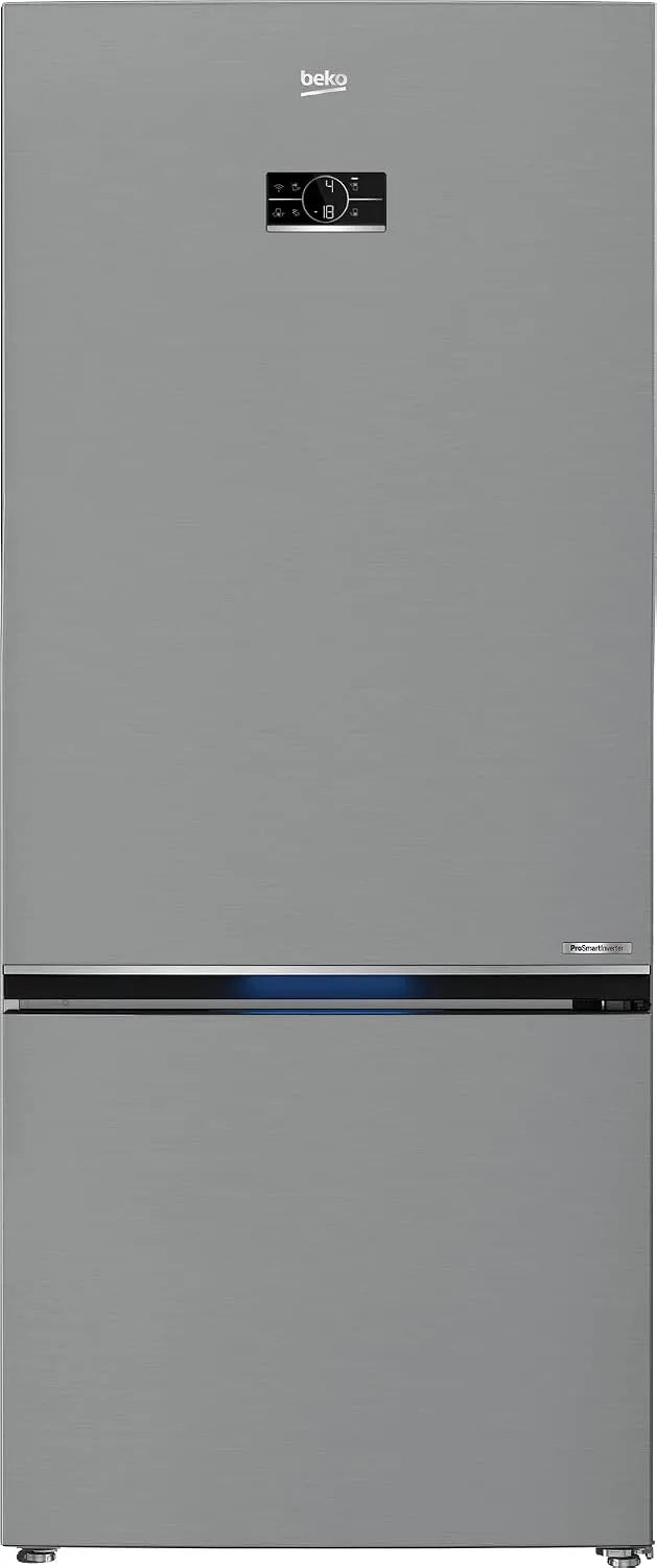 Beko B7RCNE595ZXPW, Køle-/fryseskabe, fritstående køleskabe-fryser, stort køleskab, 551 l netto volumen, NoFrost, Sølv, 551 l, 187 x 78 x 76