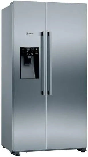 Neff KA3923IE0, Køle-/fryseskabe, N 70, American Side by Side, Inox anti-fingeraftryk, 178, 7 x 90, 8 cm (H x B), Sølv, 8 cm, 368l, 165l