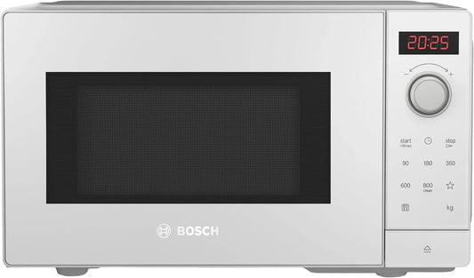 Bosch FFL023MW0, Solo-mikrobølgeovne, Serie 2 mikroovn, 800 W, 20 L, AutoPilot 7, hvid, 27 cm, 260 x 442 x 345 mm