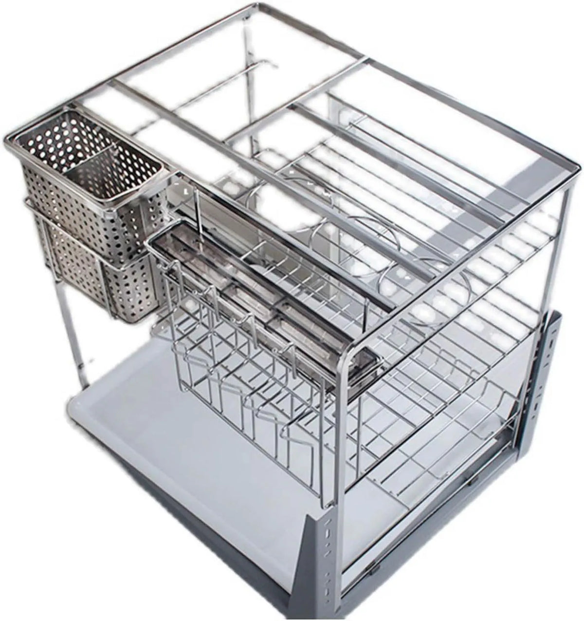 Generic, Organizer skal trækkes ud, Kraftig Duty Pull- out kabinet Organizer, Køkken Kabinet Sliding- out Skueholder, Sølv