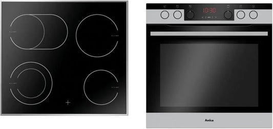 Amica, Komfursæt, sæt af komfurer, Sort, 1x75, 77 l, 2x75, 1, 7 kW