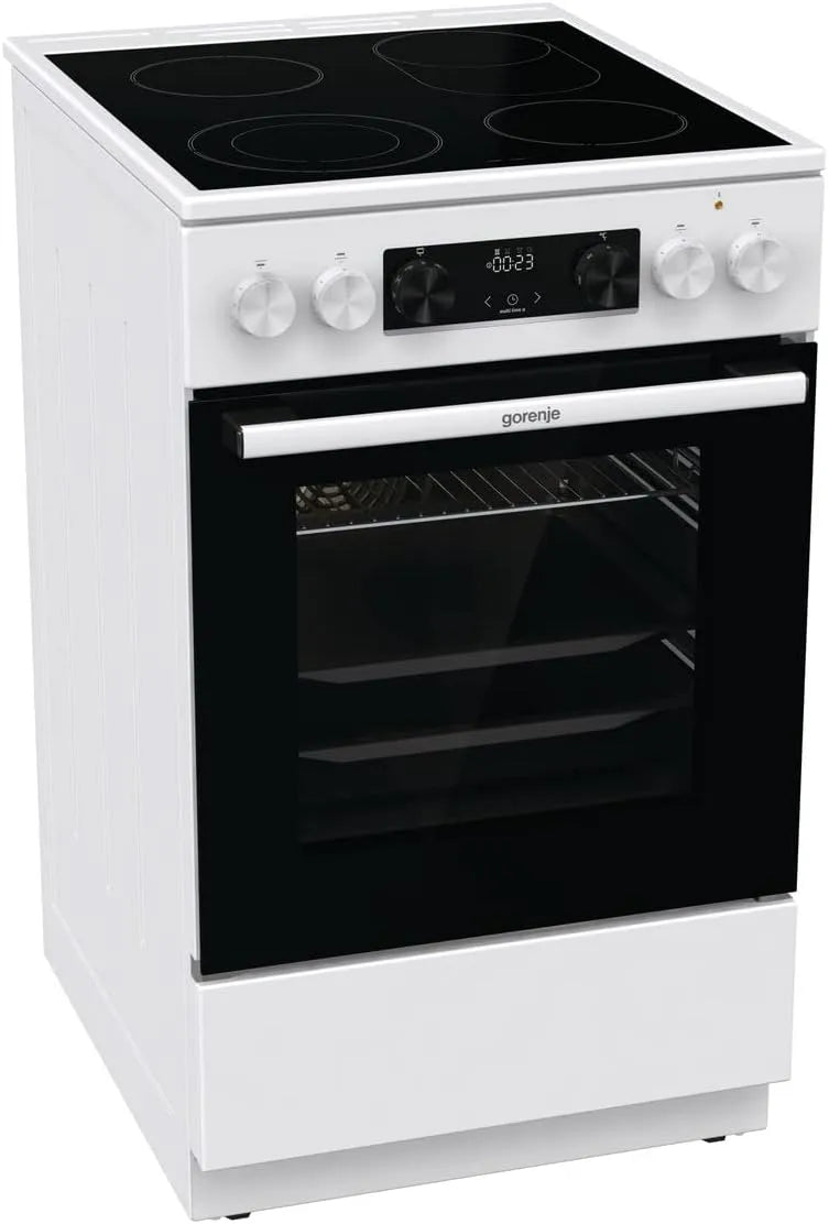 Gorenje GECS5C, Komfurer, 70 WA Elektrisk komfur med keramisk kogetop af glas / 50 cm / 70 liter /, Hvid, 70 W, 50 cm, 70 l, 50 × 85 × 59
